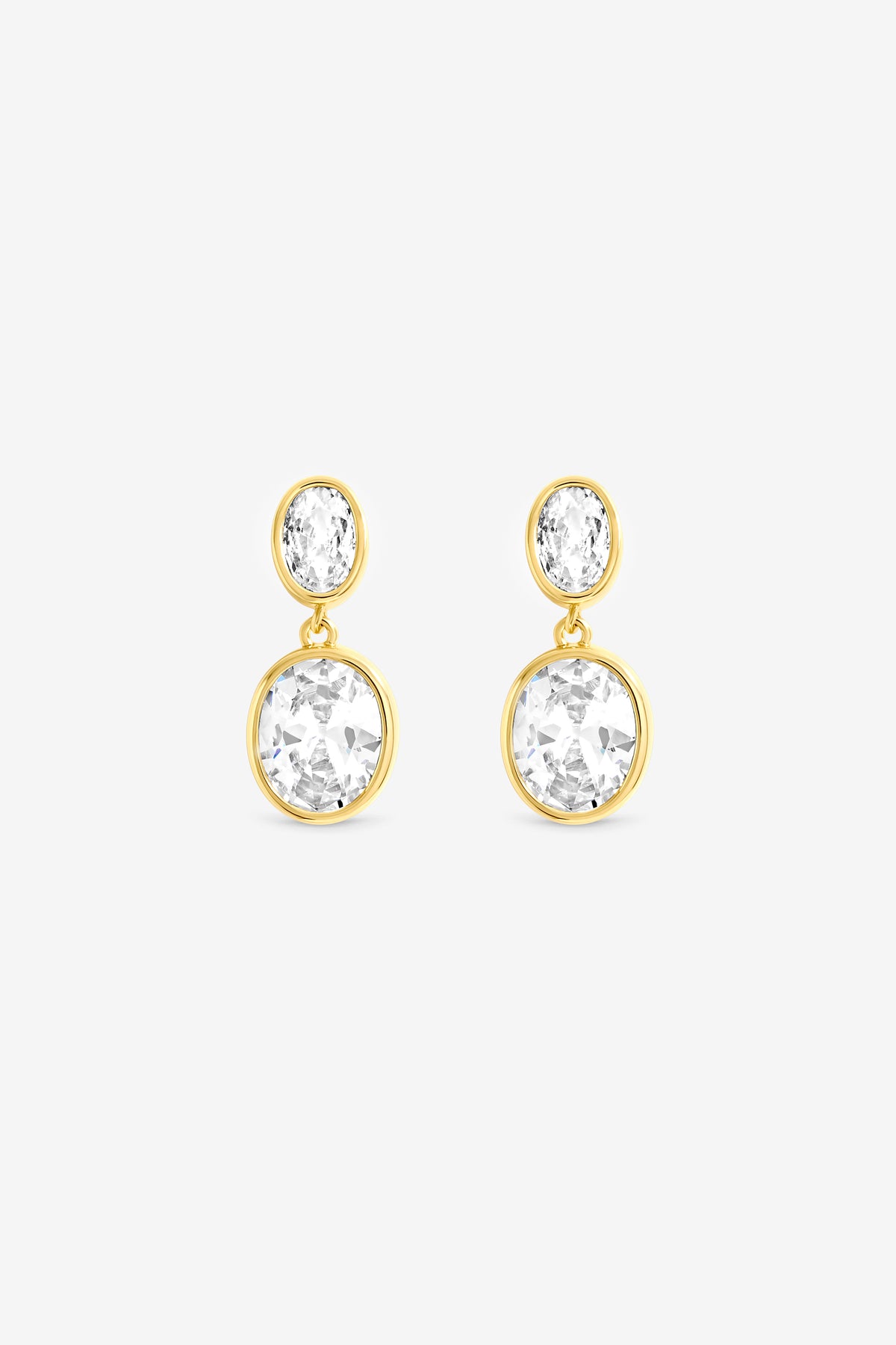 Jon Richard Gold Plated Crystal Oval Stud Earrings