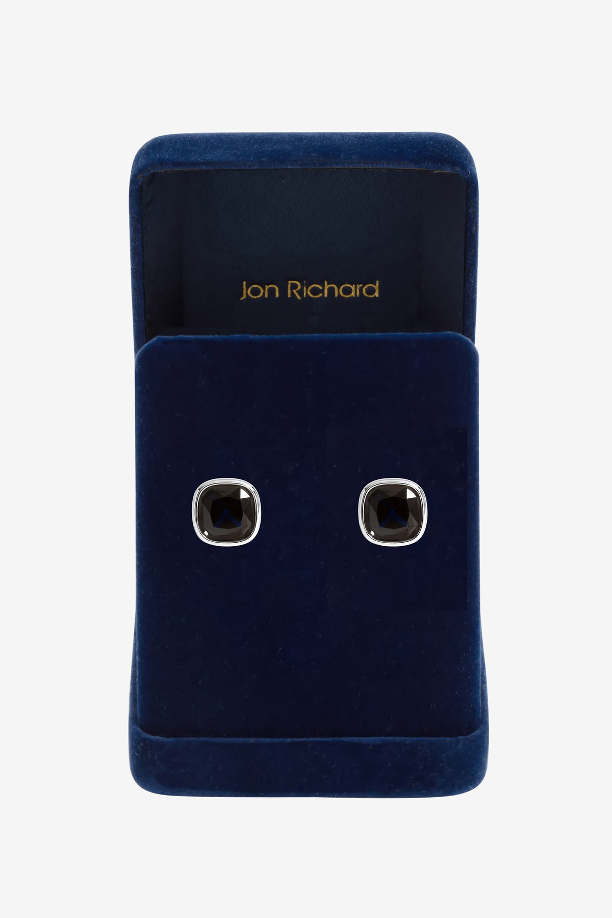 Jon Richard Silver Plated Sapphire Crystal Bezel Studs
