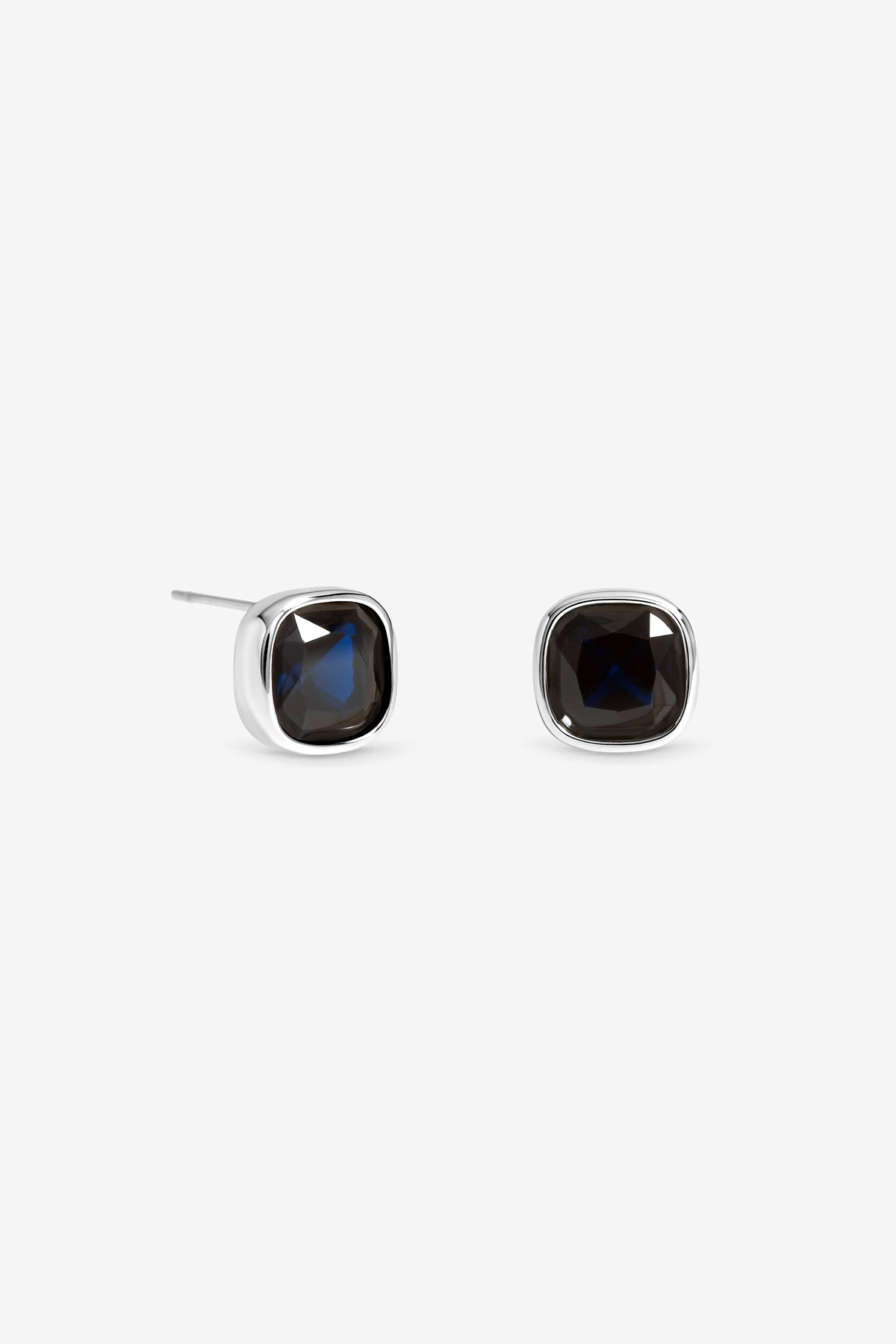 Jon Richard Silver Plated Sapphire Crystal Bezel Studs