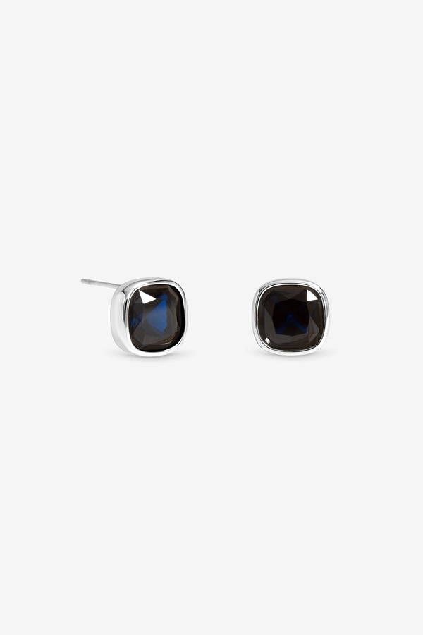 Jon Richard Silver Plated Sapphire Crystal Bezel Studs