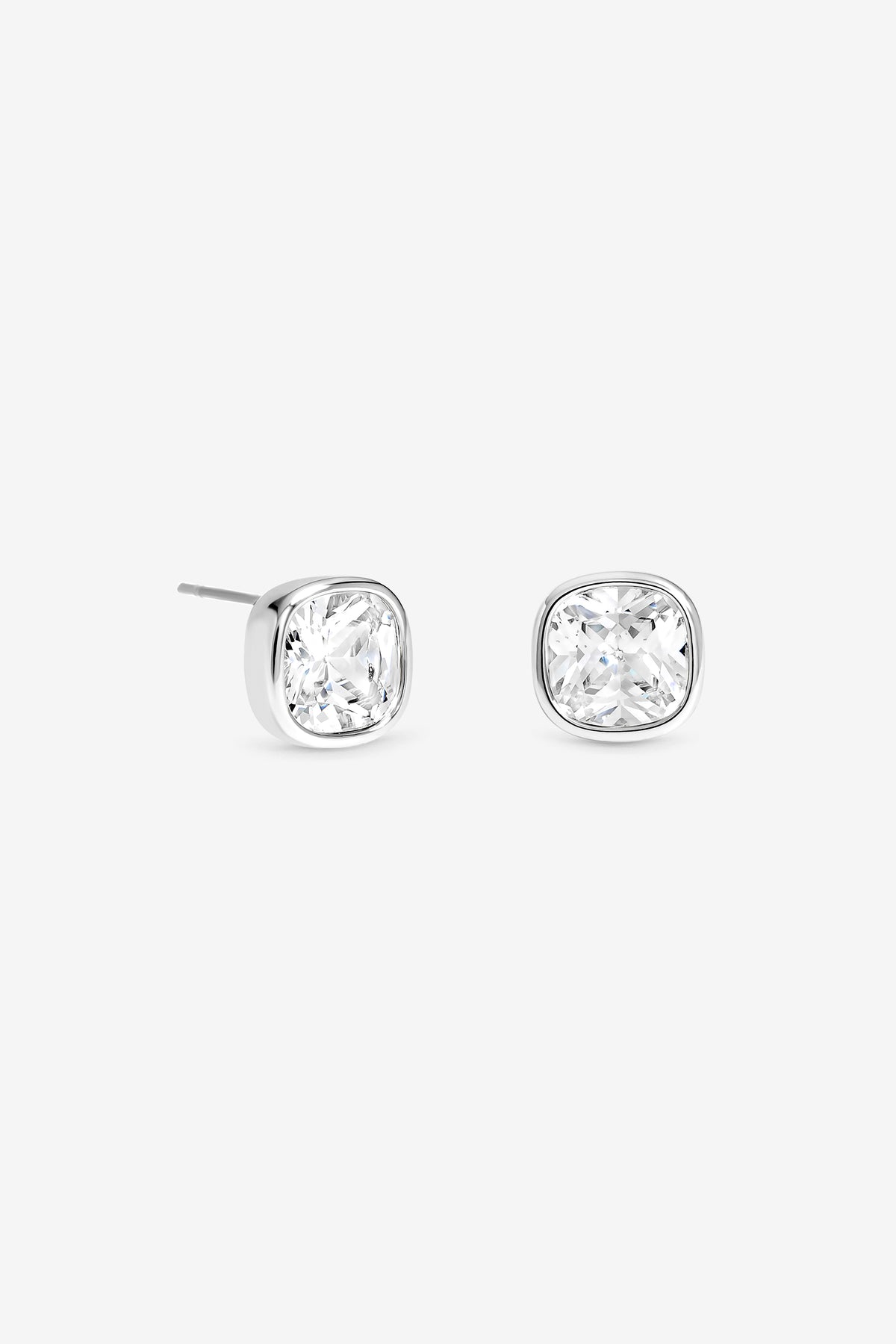 Jon Richard Silver Plated Crystal Bezel Studs