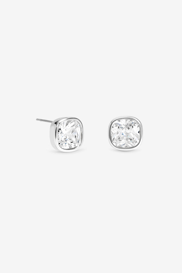 Jon Richard Silver Plated Crystal Bezel Studs