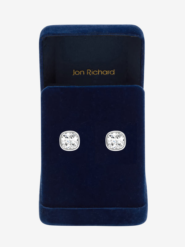 Jon Richard Silver Plated Crystal Bezel Studs