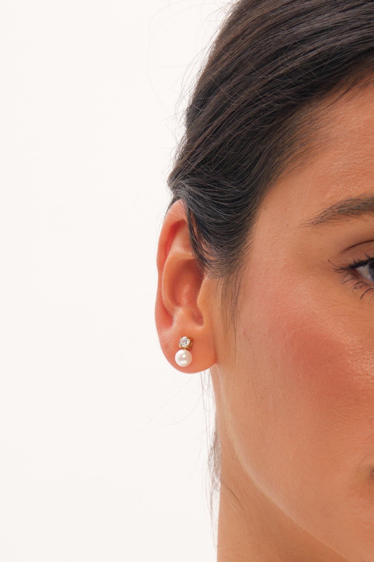 Jon Richard Gold Plated Mini Crystal And Pearl Earrings