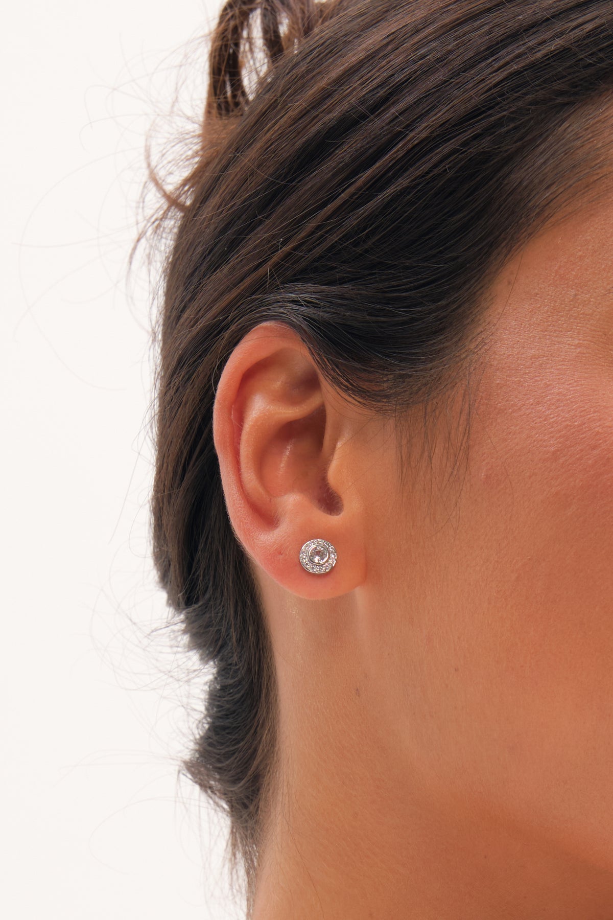 Jon Richard Rhodium Plated Mini Crystal Stud Earrings