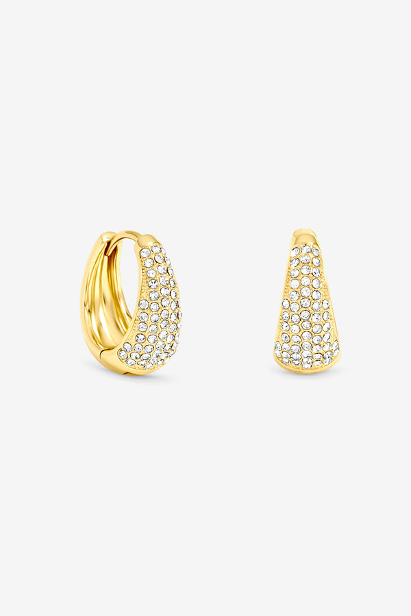 Jon Richard Gold Plated Small Pave Hoop Earring