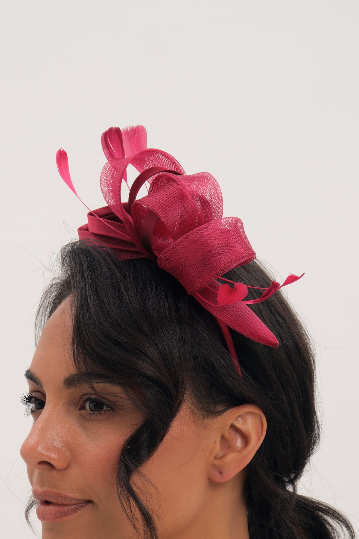 Jon Richard Burgundy Medium Fascinator Headband