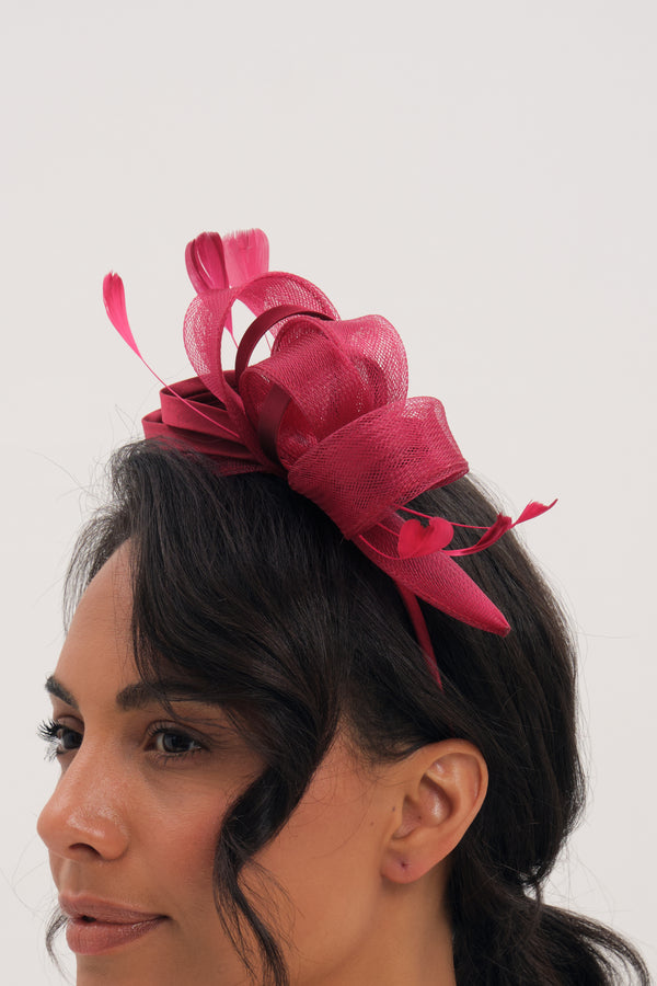 Jon Richard Burgundy Medium Fascinator Headband
