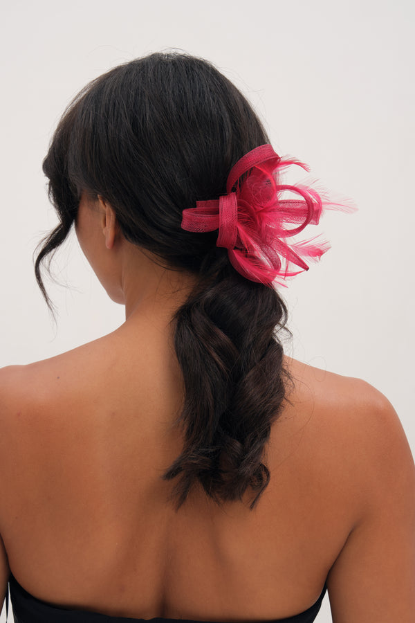Jon Richard Burgundy Small Fascinator Clip