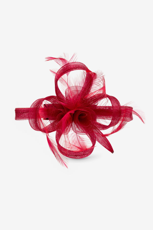 Jon Richard Burgundy Small Fascinator Clip