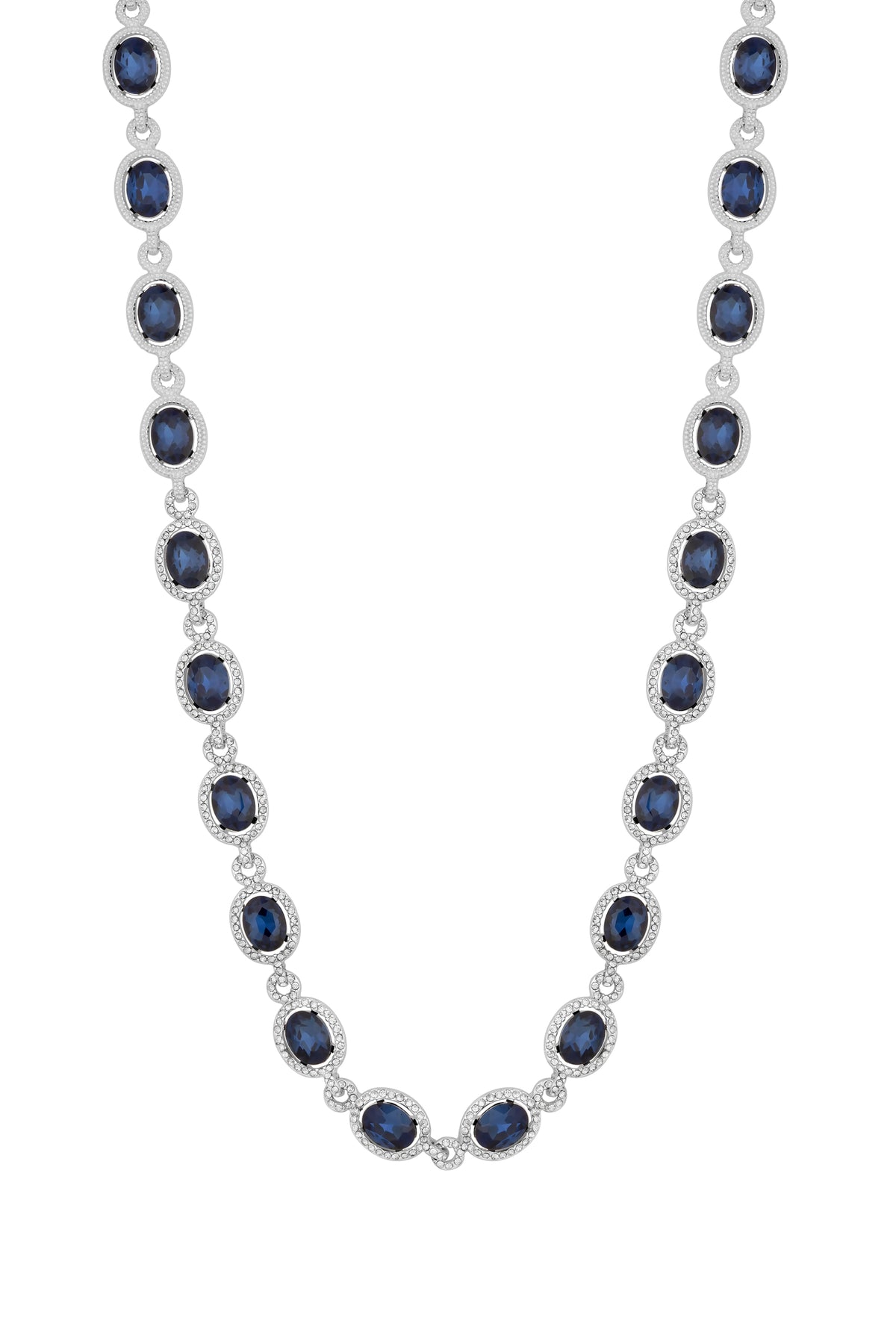 JON RICHARD SILVER PLATE BLUE HALO  NECKLACE