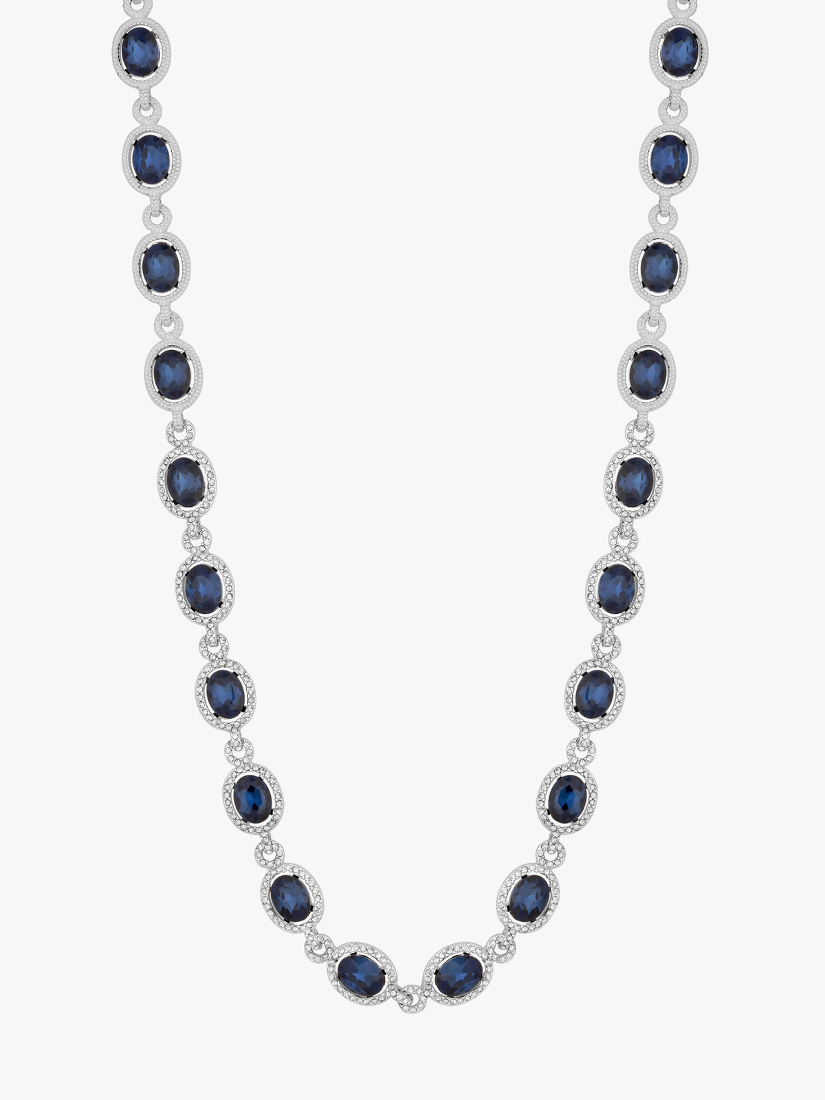 Jon Richard Silver Plated Blue Halo Necklace - Gift Pouch