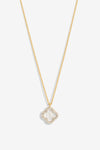 Jon Richard Gold Plated and Mother of Pearl Clover Pendant Necklace