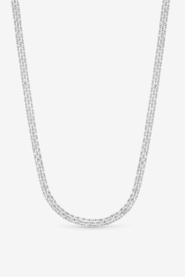Jon Richard Rhodium Plated Cubic Zirconia Baguette Necklace