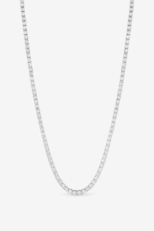 Jon Richard Rhodium Plated and Cubic Zirconia Round Tennis Necklace