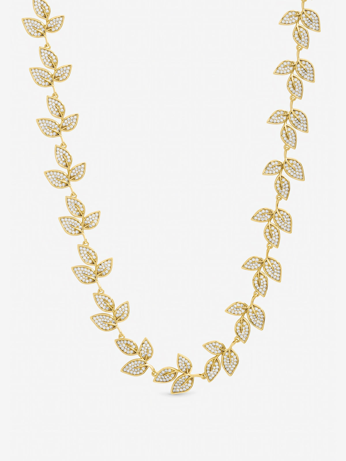Jon Richard Gold Plated and Cubic Zirconia Leaf Necklace