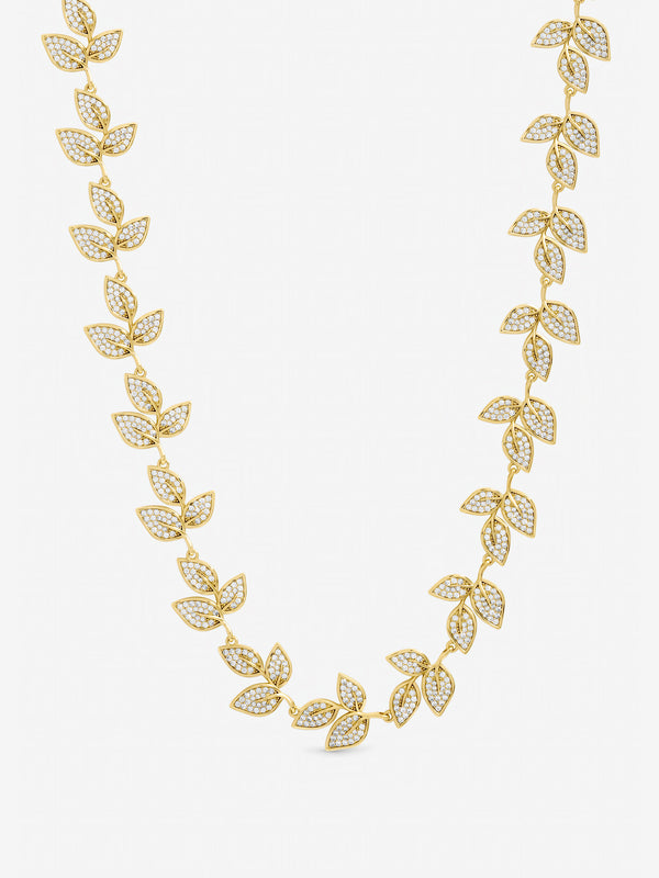 Jon Richard Gold Plated and Cubic Zirconia Leaf Necklace