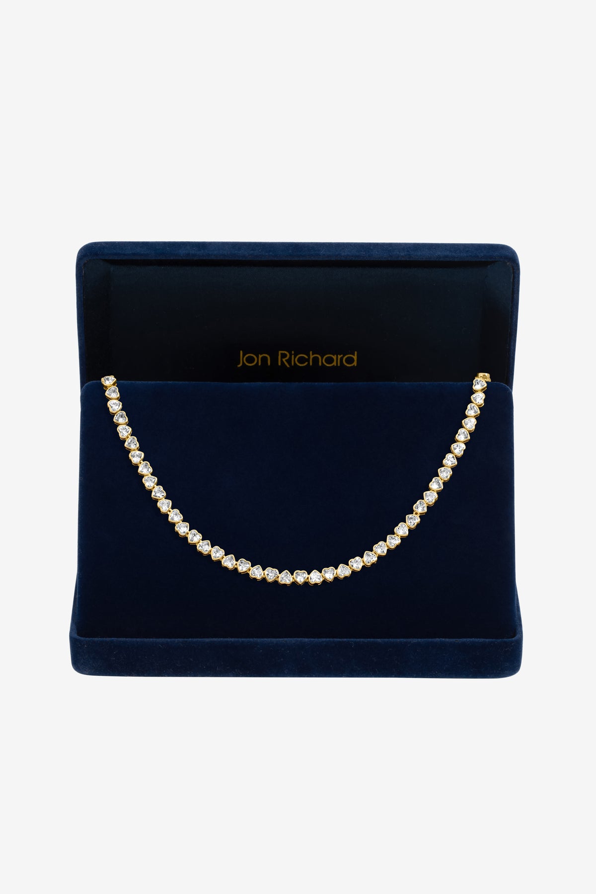 Jon Richard Gold Plated Cubic Zirconia Heart Allway Tennis Necklace