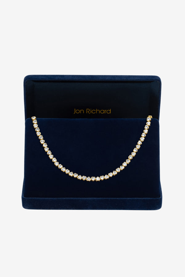 Jon Richard Gold Plated Cubic Zirconia Heart Allway Tennis Necklace
