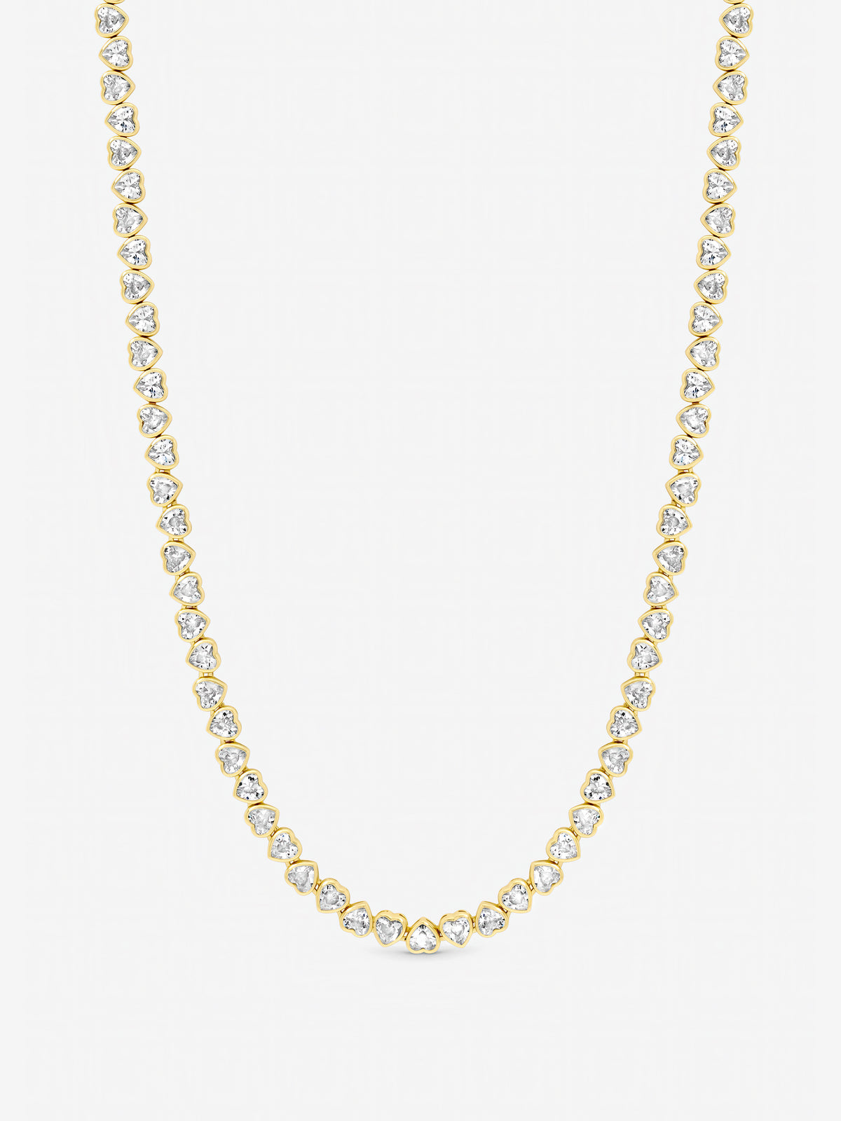 Jon Richard Gold Plated Cubic Zirconia Heart Allway Tennis Necklace