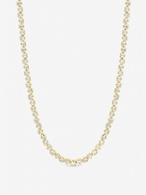 Jon Richard Gold Plated Cubic Zirconia Heart Allway Tennis Necklace