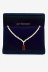 Jon Richard Gold Plate And Cubic Zirconia Ruby Pear Drop Necklace
