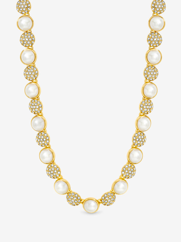 Jon Richard Gold Plated Pearl And Pave Necklace