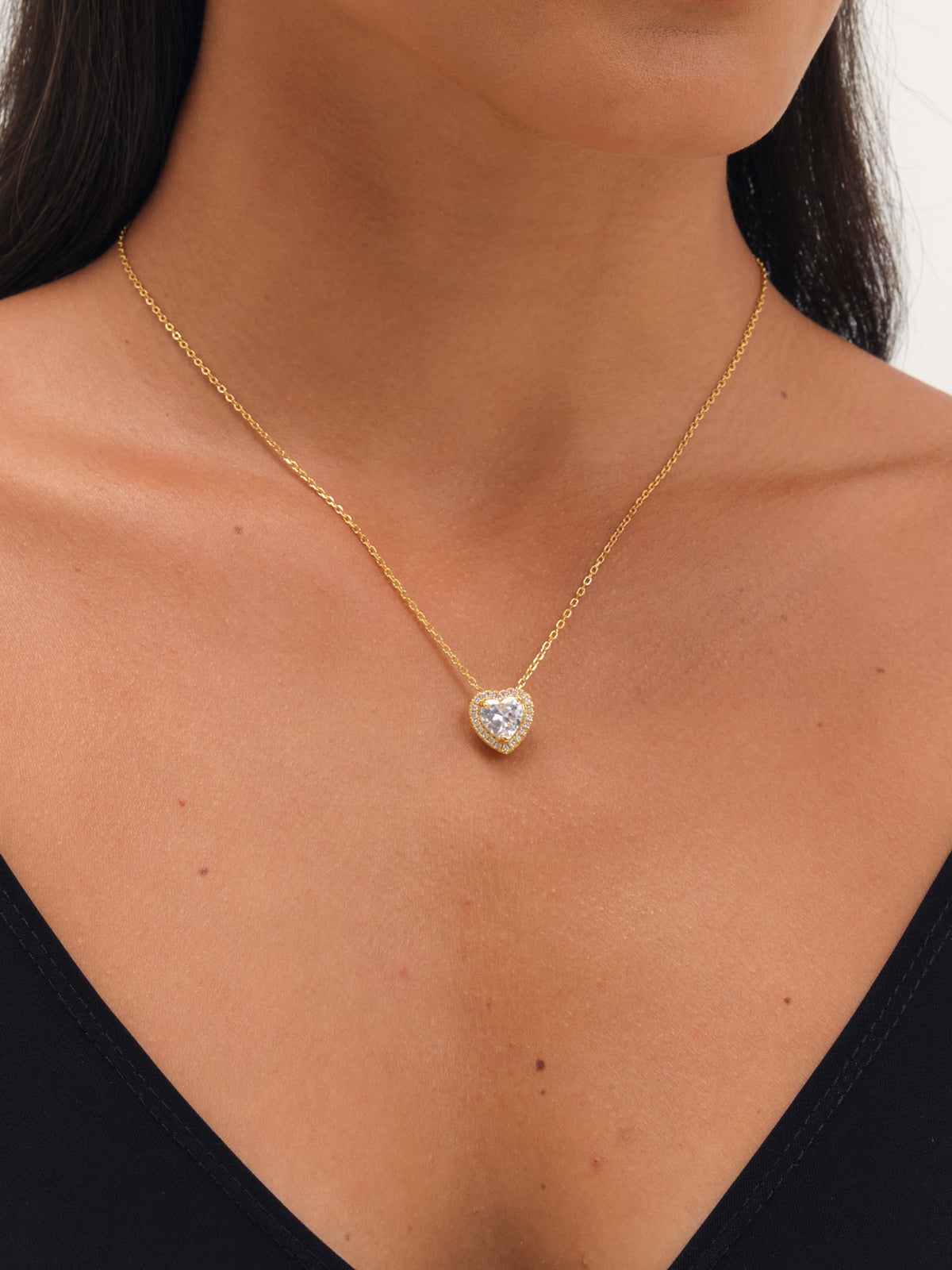 Jon Richard Gold Plated And Crystal Halo Heart Pendant