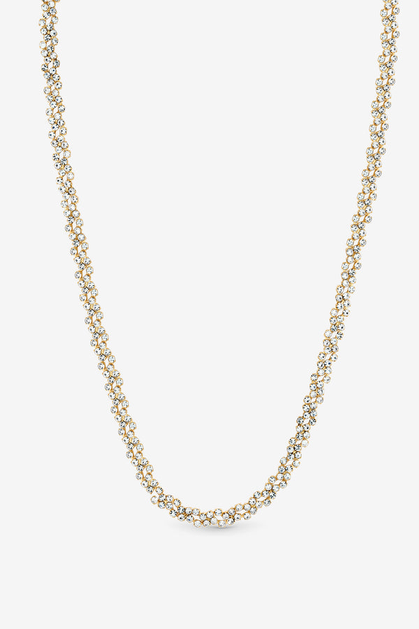 JON RICHARD GOLD PLATE CRYSTAL FINE MULTI STONE NECKLACE