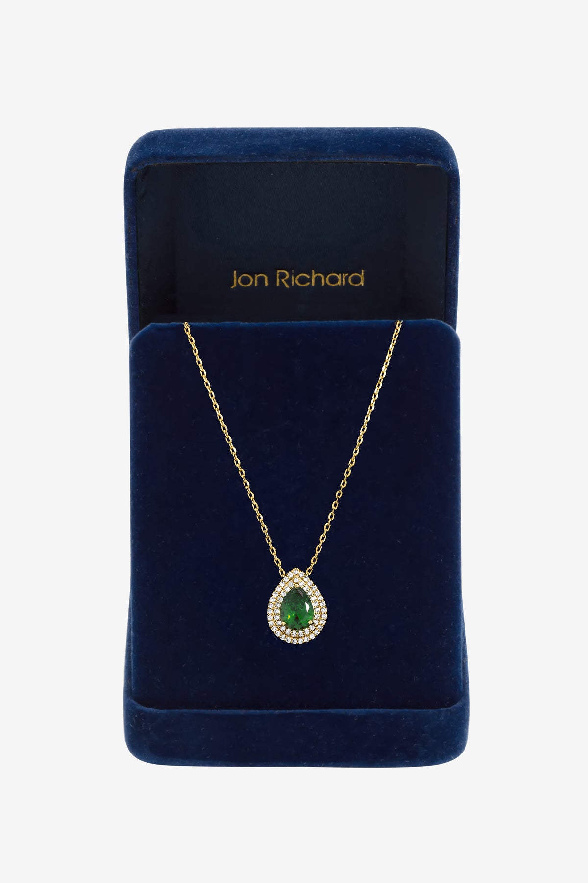 Jon Richard Gold Plated Cubic Zirconia Emerald Pear Pendant