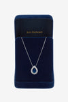 Jon Richard Rhodium Plated Cubic Zirconia Sapphire Pear Pendant