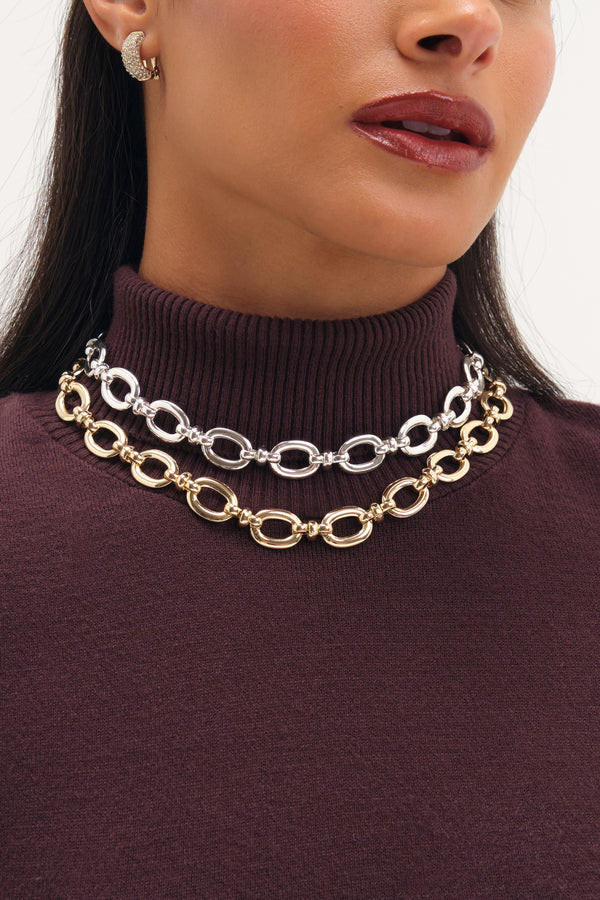 Jon Richard Silver Plated Open Link Necklace