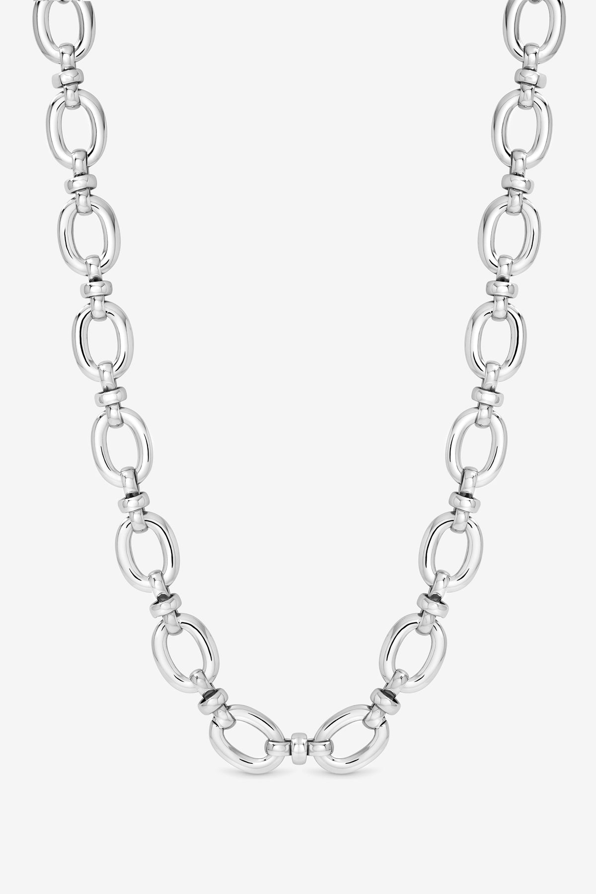 JON RICHARD SILVER PLATE OPEN LINK NECKLACE