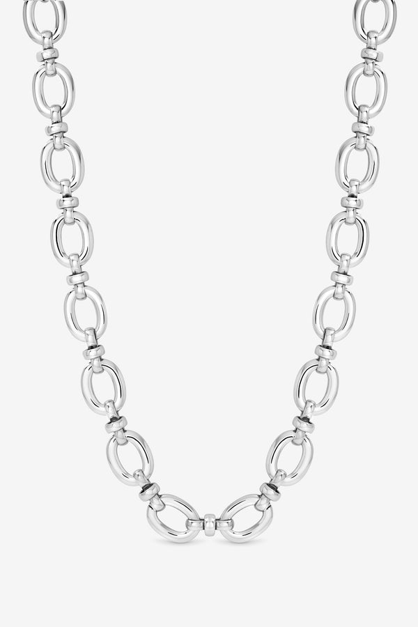 JON RICHARD SILVER PLATE OPEN LINK NECKLACE