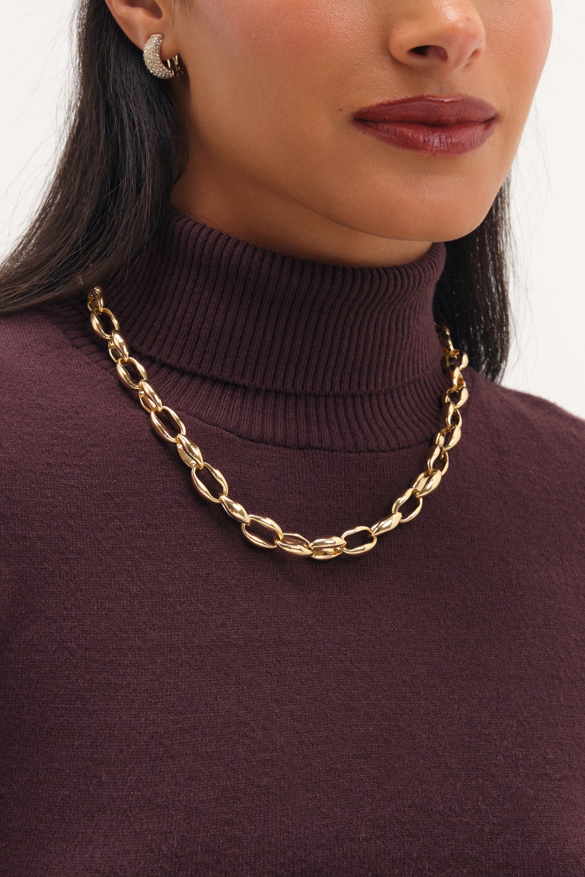 JON RICHARD GOLD PLATE AND OVAL LINK NECKLACE