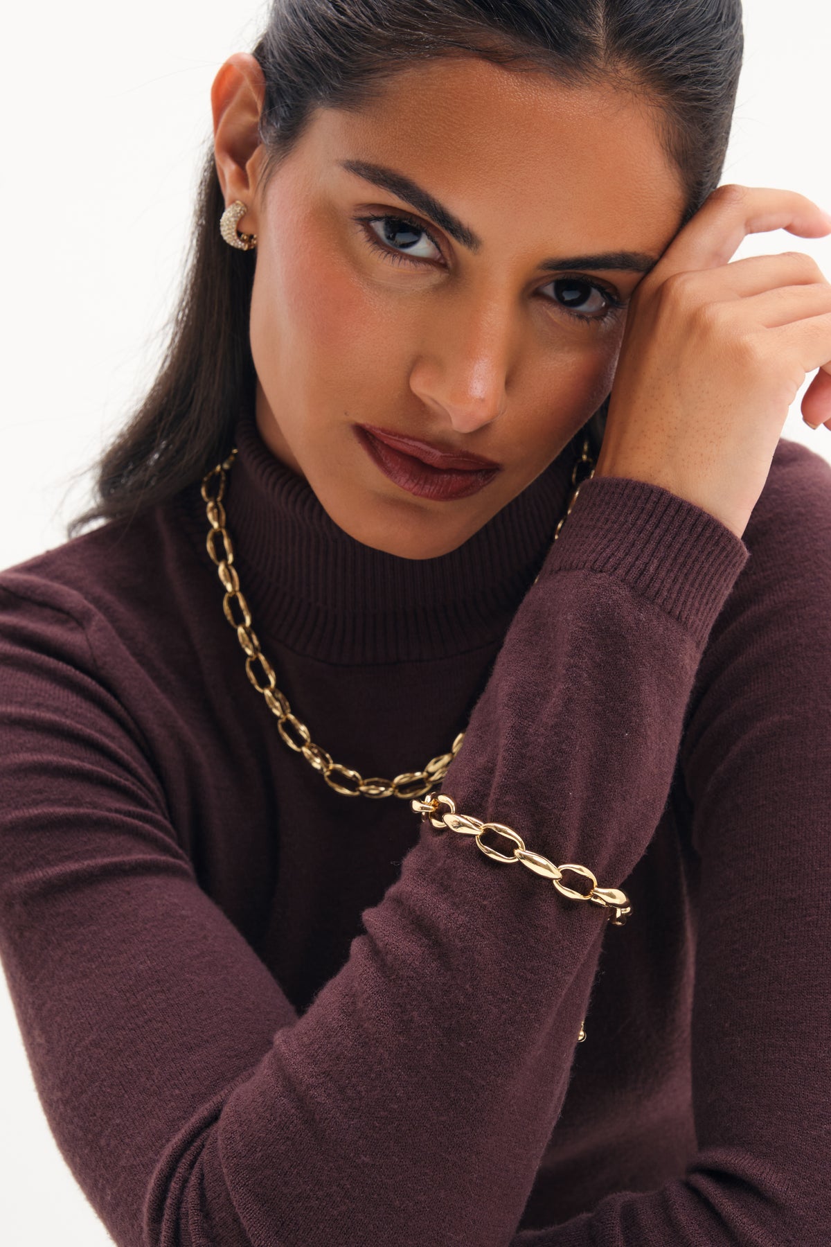 JON RICHARD GOLD PLATE AND OVAL LINK NECKLACE