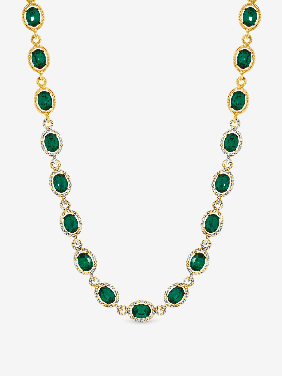 Jon Richard Gold Plated And Emerald Halo Necklace