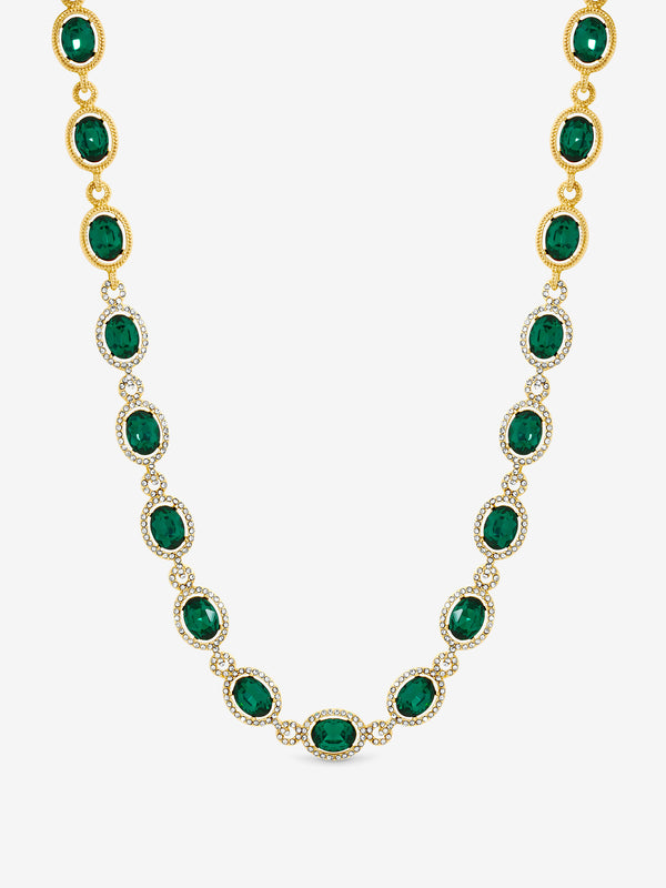 Jon Richard Gold Plated And Emerald Halo Necklace