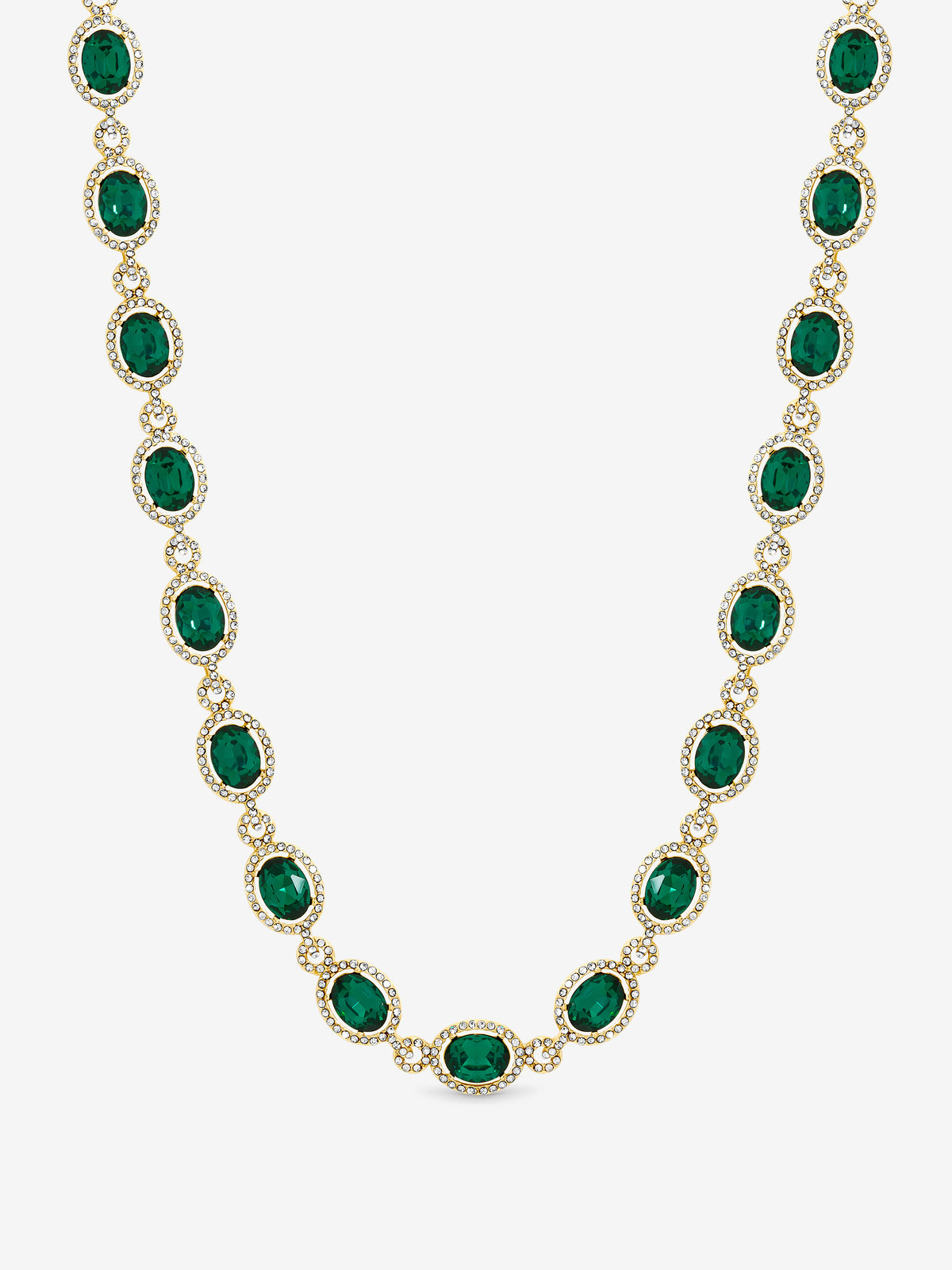 Jon Richard Gold Plated And Emerald Halo Necklace