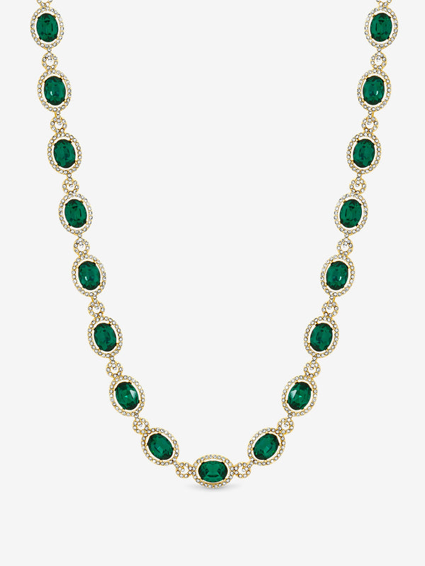 Jon Richard Gold Plated And Emerald Halo Necklace