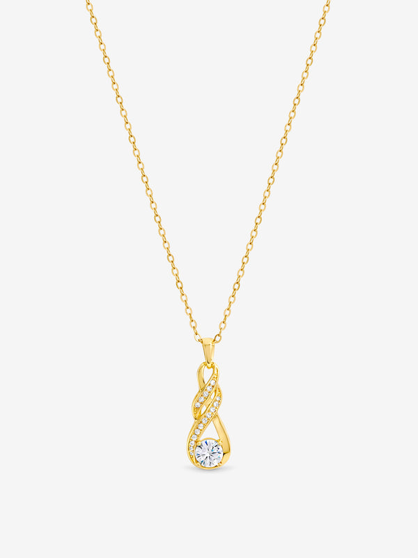 Jon Richard Gold Plated And Crystal Infinity Knot Pendant