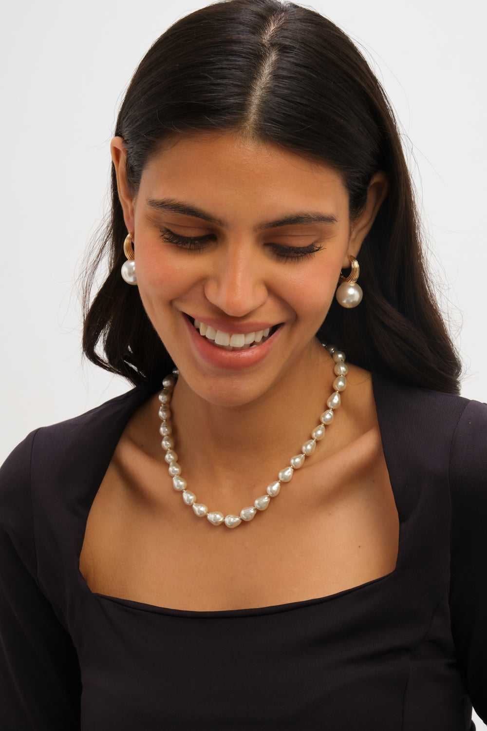 Jon Richard Baroque Cream Pearl 16" Necklace