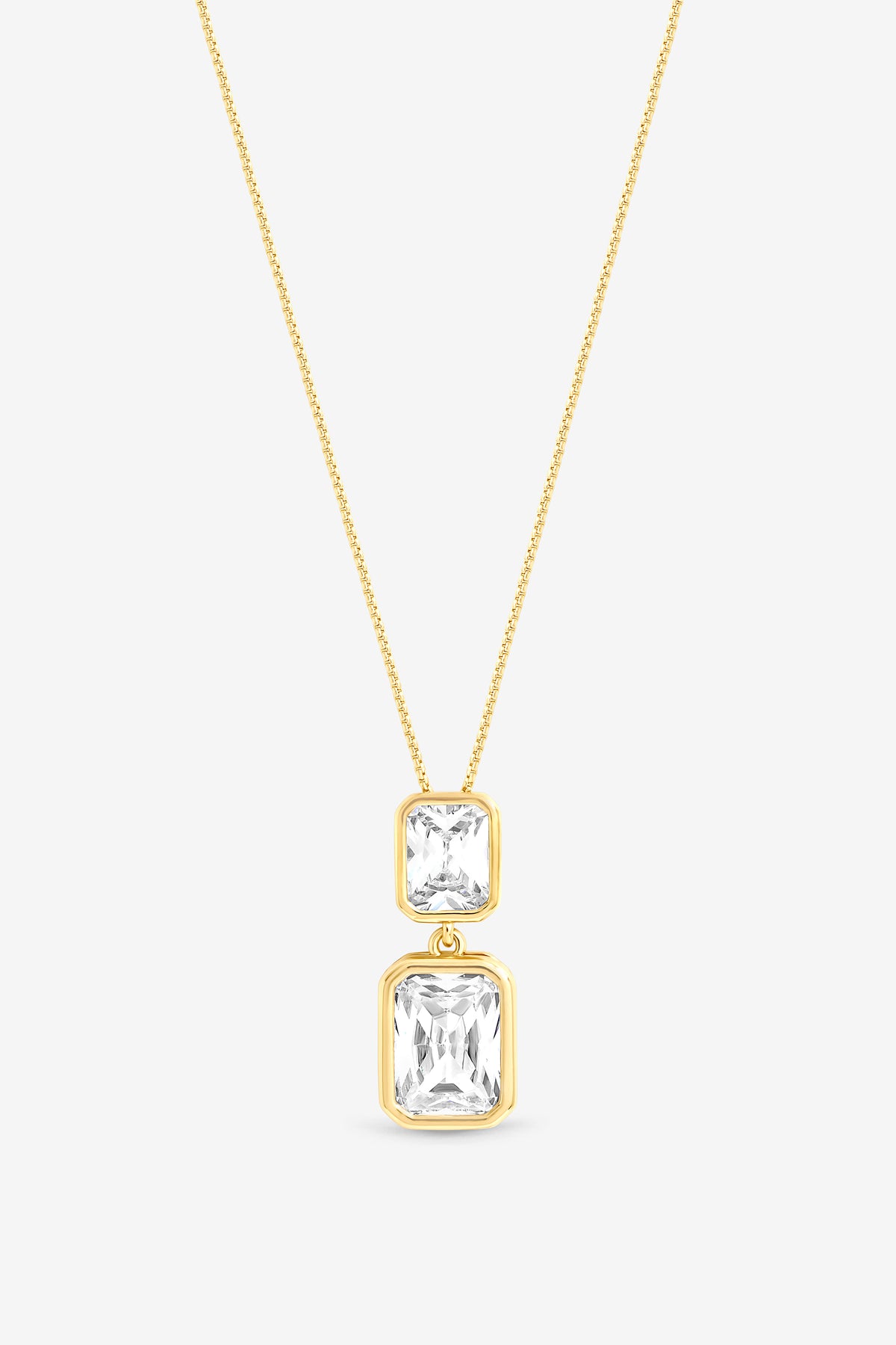 Jon Richard Gold Plated Crystal Double Drop Pendant