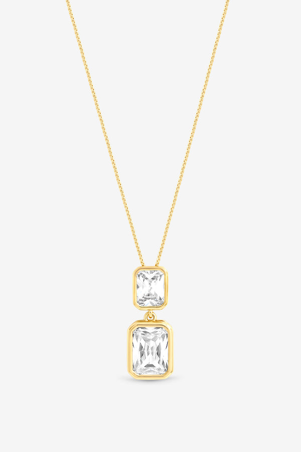 Jon Richard Gold Plated Crystal Double Drop Pendant
