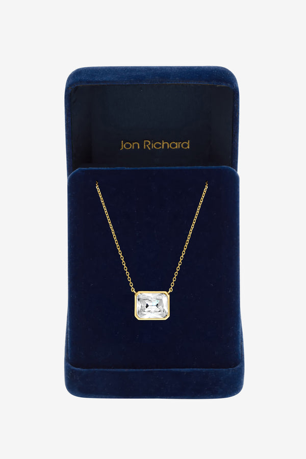 Jon Richard Gold Plated Crystal Square Pendant