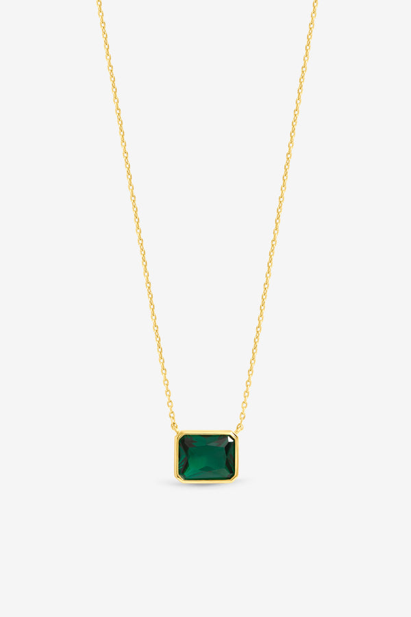 Jon Richard Gold Plated Emerald Pendant