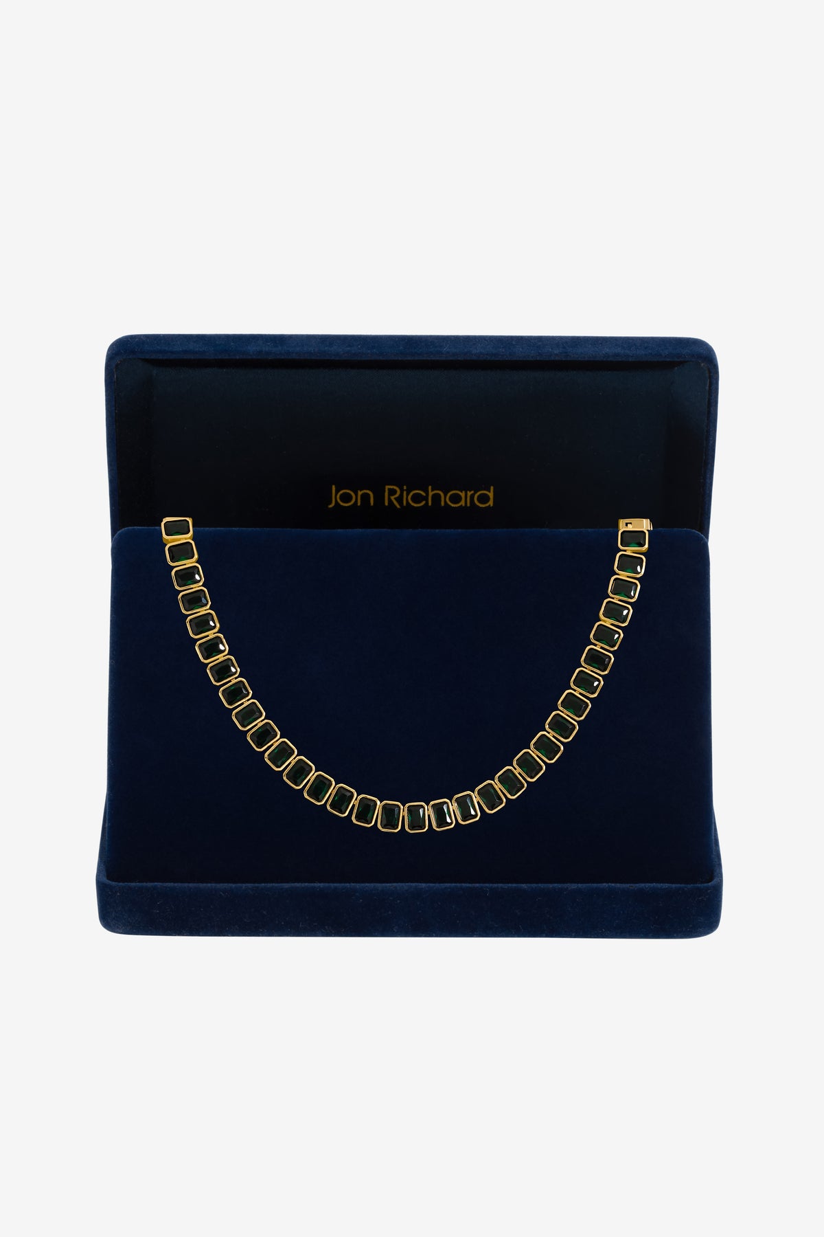 Jon Richard Gold Plated Emerald Bezel Allway Necklace