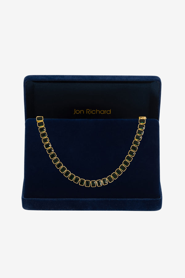 Jon Richard Gold Plated Emerald Bezel Allway Necklace