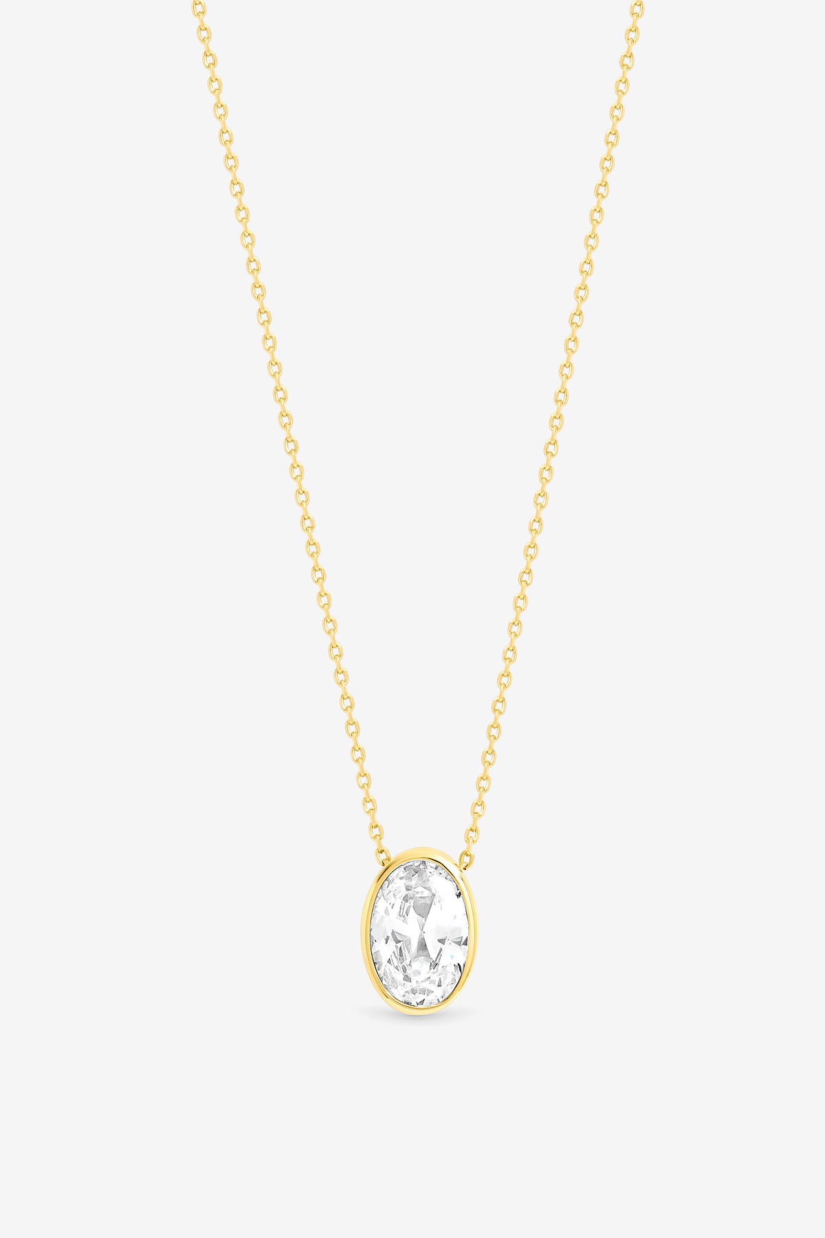 Jon Richard Gold Plated Crystal Oval Pendant