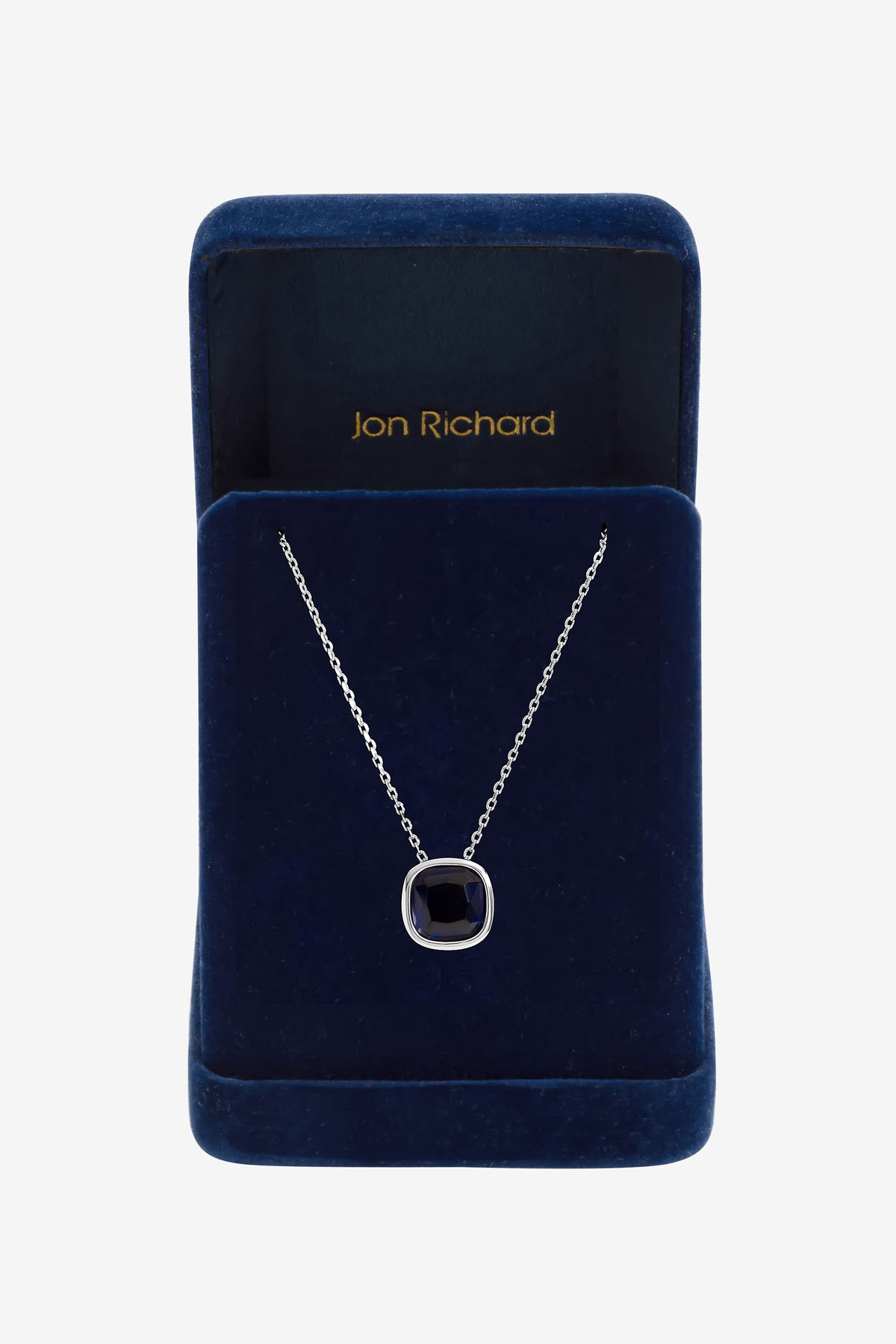 Jon Richard Silver Plated Sapphire Crystal Bezel Pendant